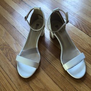 White sandal heels